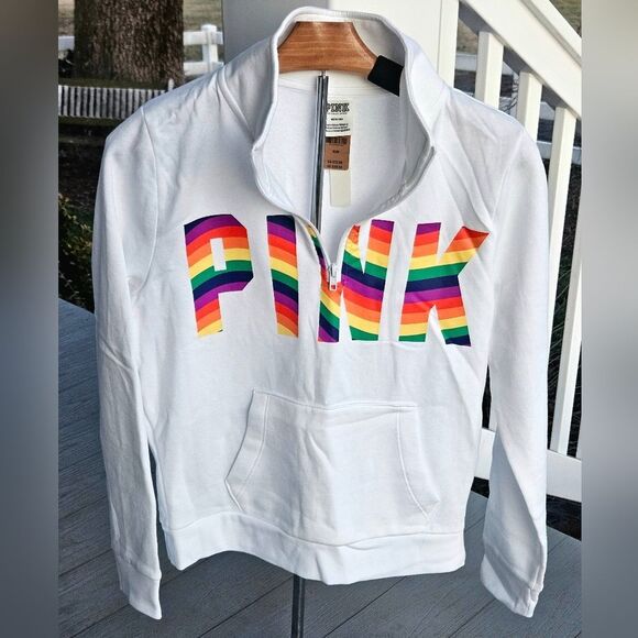 Victoria's Secret PINK rare pride everyday campus quarter zip & jogger set NEW - Picture 3 of 16